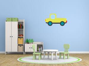 Nálepka na zeď pro děti Žluté autíčko Velikost: 20 x 20 cm