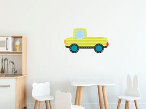 Nálepka na zeď pro děti Žluté autíčko Velikost: 10 x 10 cm