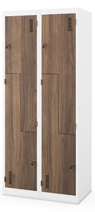 Šatní skříň typu L bílá / ořech: Eco Design JULIA, 800 x 1850 x 450 mm