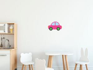 Nálepka na zeď pro děti Růžové autíčko Velikost: 20 x 20 cm