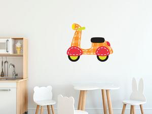 Nálepka na zeď pro děti Barevný skútr Velikost: 10 x 10 cm