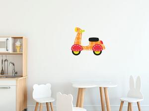 Nálepka na zeď pro děti Barevný skútr Velikost: 20 x 20 cm