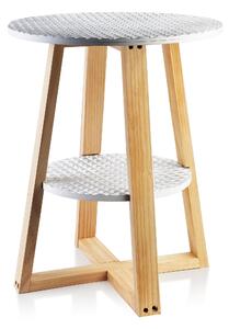 Mondex Odkládací stolek LAMMY 40x50 cm bílo-stříbrný