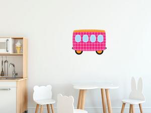 Nálepka na zeď pro děti Růžový vůz Velikost: 20 x 20 cm