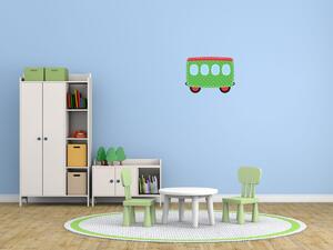 Nálepka na zeď pro děti Zelený vůz Velikost: 20 x 20 cm