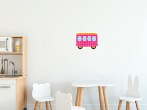Nálepka na zeď pro děti Růžový vůz Velikost: 20 x 20 cm