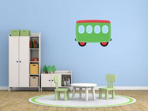 Nálepka na zeď pro děti Zelený vůz Velikost: 20 x 20 cm