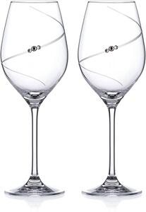 Diamante sklenice na bílé víno Silhouette City s krystaly Swarovski 360ml 2KS