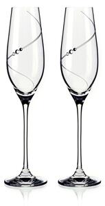 Diamante sklenice na šampaňské Silhouette City s kamínky Swarovski 210 ml 2KS
