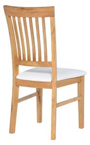 Dubová olejovaná a voskovaná židle Raines s bílou koženkou