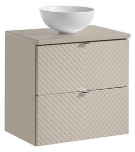 Comad Závěsná skříňka Viva Cashmere Domi I s deskou a umyvadlem 60 cm kašmírová