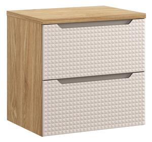 Comad Závěsná skříňka pod umyvadlo Luxor Beige s deskou 60 cm béžová/dub olejovaný