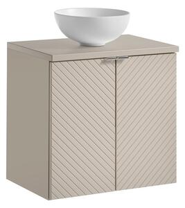 Comad Závěsná skříňka Viva Cashmere Domi II s deskou a umyvadlem 60 cm kašmírová
