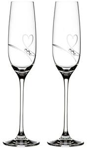 Diamante sklenice na šampaňské Romance s kamínky Swarovski 200ml 2KS