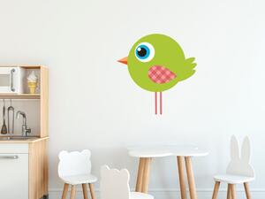 Nálepka na zeď pro děti Limetkový vrabec Velikost: 20 x 20 cm