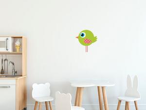 Nálepka na zeď pro děti Limetkový vrabec Velikost: 20 x 20 cm
