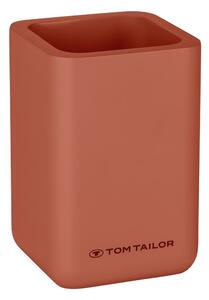 Oranžový kelímek na zubní kartáčky z polyresinu Tom Tailor T-Rounded – Wenko