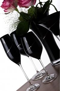 Diamante sklenice na bílé víno Silhouette City Black s krystaly Swarovski 360 ml 2KS