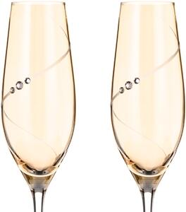 Diamante sklenice na šampaňské Silhouette City Amber s kamínky Swarovski 210ml 2KS