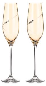 Diamante sklenice na šampaňské Silhouette City Amber s kamínky Swarovski 210ml 2KS
