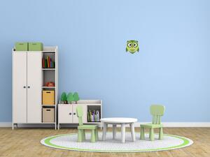 Nálepka na zeď pro děti Zelená sovička Velikost: 10 x 10 cm