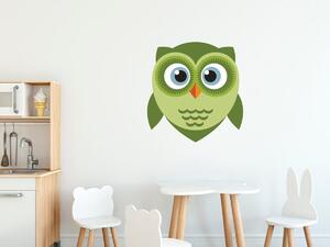 Nálepka na zeď pro děti Zelená sovička Velikost: 10 x 10 cm