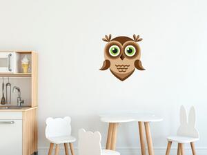 Nálepka na zeď pro děti Hnědá sovička Rozměry: 100 x 100 cm