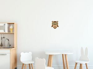 Nálepka na zeď pro děti Hnědá sovička Velikost: 10 x 10 cm