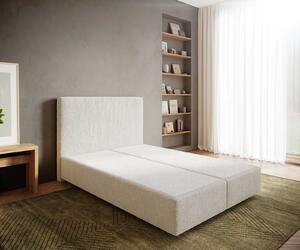 DELIFE Boxspring postel Dream-Well 140x200 cm bouclé krémová bílá
