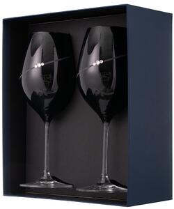 Diamante sklenice na červené víno Silhouette City Black s krystaly Swarovski 470 ml 2KS