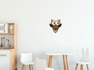 Nálepka na zeď pro děti Zvědavá hnědá sovička Velikost: 10 x 10 cm