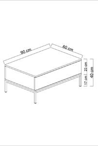Konferenční stolek Lurde (černá + stříbrná). 1089593