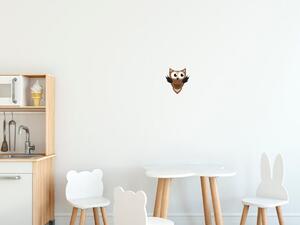 Nálepka na zeď pro děti Zvědavá hnědá sovička Velikost: 10 x 10 cm