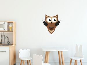 Nálepka na zeď pro děti Zvědavá hnědá sovička Rozměry: 100 x 100 cm