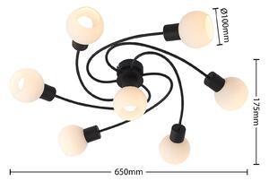 Lindby LED stropní světlo Ciala 7 zdrojů černobílá