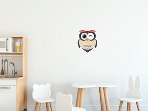 Nálepka na zeď pro děti Béžová sovička Rozměry: 30 x 30 cm