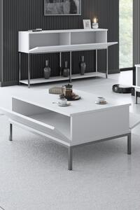Konferenční stolek Lurde (bílá + stříbrná). 1089590