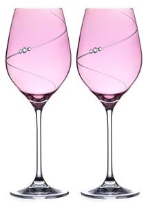 Diamante sklenice na bílé víno Silhouette City Pink s krystaly Swarovski 360 ml 2KS
