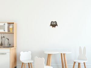 Nálepka na zeď pro děti Krásná hnědá sovička Rozměry: 100 x 100 cm