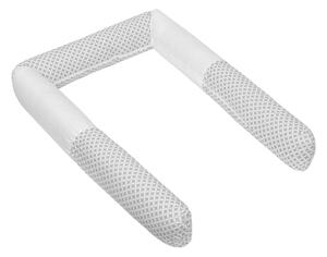 BELLATEX Mantinel do postele - VÁLEC kosočtverce - šedá, bílá průměr 16x280 cm