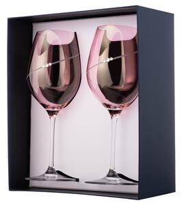 Diamante sklenice na červené víno Silhouette City Pink s krystaly Swarovski 470 ml 2KS