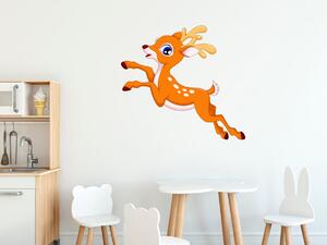 Nálepka na zeď pro děti Veselý jelenec Velikost: 10 x 10 cm
