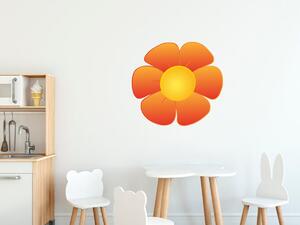 Nálepka na zeď pro děti Oranžový kvítek Velikost: 10 x 10 cm