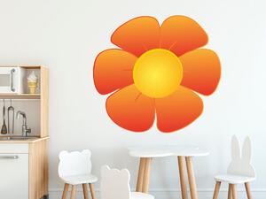 Nálepka na zeď pro děti Oranžový kvítek Rozměry: 100 x 100 cm