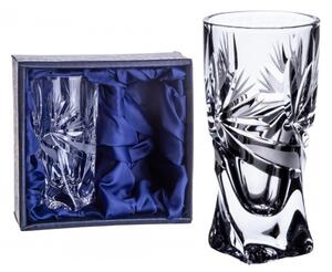 Onte Crystal Bohemia Crystal ručně broušené sklenice na destiláty Quadro Mašle 50 ml 2KS
