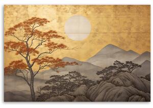 Obraz na plátně Zlatá horská krajina v Japonsku Rozměry: 60 x 40 cm