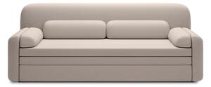 Béžová sametová rozkládací/s úložným prostorem pohovka 236 cm Elioss – ELTAP