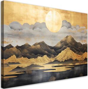 Obraz na plátně Zlatá horská japonská krajina Rozměry: 60 x 40 cm