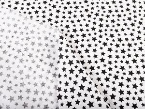 Biante Dětský bavlněný závěs Sandra SA-310 Černé hvězdičky na bílém 150x140 cm
