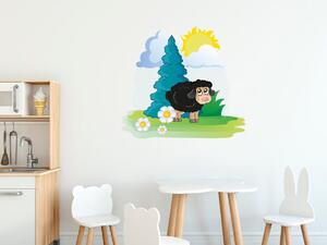 Nálepka na zeď pro děti Černá ovečka Velikost: 20 x 20 cm